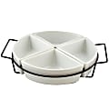 Gibson Gracious Dining 4-Section Tray Set, White 1 thumbnail image