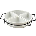 Gibson Gracious Dining 4-Section Tray Set, White
