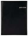 FORAY® Academic Weekly/Monthly Planner, 8" x 11", Black, July 2013-June 2014