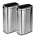 Alpine Industries Stainless Steel Rectangular Liner Open Top Trash Cans, 10.5 Gallons, Silver, Pack Of 2 Cans 1 thumbnail image