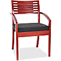 Lorell® Wood Guest Chair, Black Fabric Seat/Cherry Frame, Set Of 2