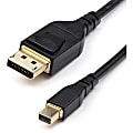 StarTech.com 6ft 2m VESA Certified Mini DisplayPort to DisplayPort 1.4 Cable, 8K 60Hz HBR3 HDR, Super UHD 4K 120Hz, mDP to DP Slim Cord 1 thumbnail image