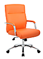 Boss Office Products Modern Executive Ergonomic Vinyl Conference Chair, Mid Back, Orange/Orange