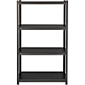 Lorell® Steel Shelving Unit, 4 Shelves, 30% Recycled, Black