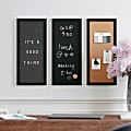 Martha Stewart Everette Cork, Chalk And Letter Board Set, 8" x 18", Black/Brown, Black Woodgrain Frame 1 thumbnail image