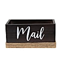 Elegant Designs Homewood Farmhouse Rustic Wood Decorative Mail Holder, 5-3/4”H x 11-3/4”W x 5-7/8”D, Dark Wood