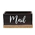 Elegant Designs Homewood Farmhouse Rustic Wood Decorative Mail Holder, 5-3/4”H x 11-3/4”W x 5-7/8”D, Dark Wood 1 thumbnail image