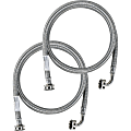 Certified Appliance Accessories 2 PK Braided Stainless Steel Washing Machine Hoses with Elbow - 48" - WM48SSL2PK 1 thumbnail image