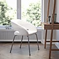 Flash Furniture Fusion Contemporary LeatherSoft™ Faux Leather Side Reception Chair, White
