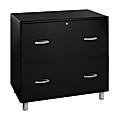 Realspace® Sutton 31-1/4"W Lateral 2-Drawer File Cabinet, Black