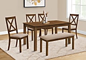 Monarch Specialties Jodi Rectangular Dining Table, 30”H x 59”W x 35-1/2”D, Brown 1 thumbnail image