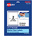 Avery® Permanent Labels With Sure Feed®, 94258-CMF25, Rectangle, 5" x 7", Matte Clear, Pack Of 50 1 thumbnail image