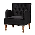 Baxton Studio Eri Armchair, Black/Walnut