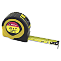 Great Neck ExtraMark Fractional Tape Measure - 25 ft Length 1" Width - 64 / Carton - Black, Yellow