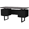 Monarch Specialties Violet 60"W Computer Desk, Black/Gray