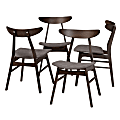 Baxton Studio 10467 Mid-Century Modern Dining Chairs, Dark Gray, Set Of 4 Chairs