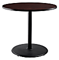 National Public Seating Round Café Table, 36"H x 36"W x 36"D, Mahogany/Black