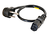 C2G 1.5ft 18AWG Universal Flat Panel Power Cord NEMA 5-15P to IEC320C13 TAA - Power cable - NEMA 5-15 (M) to IEC 60320 C13 - 1.5 ft - black