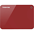 Toshiba Canvio Advance HDTC910XR3AA 1 TB Portable Hard Drive - External - Red - USB 3.0 - 2 Year Warranty