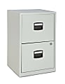 Bisley 14-13/16"D Vertical 2-Drawer Under-Desk File Cabinet, Light Gray 1 thumbnail image