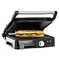 MegaChef Electric Panini Press Grill And Sandwich Maker With Tilt Top, 5”H x 14”W x 14”D, Silver/Black 1 thumbnail image