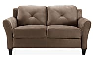 Lifestyle Solutions Hanson Microfiber Loveseat, Brown 1 thumbnail image