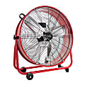 Vie Air 3-Speed Commercial Floor Drum Fan, 24" x 30-1/4", Red