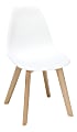 OFM 161 Collection Mid-Century Modern Molded Dining Chairs, White, Set Of 4 Chairs