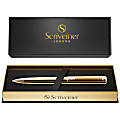 Scriveiner Classic Ballpoint Pen, Medium Point, 1.0 mm, Gold Barrel, Black Ink