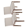 LumiSource Carmen Contemporary Dining Chairs, White Washed/Beige Fabric, Set Of 2 Chairs 1 thumbnail image