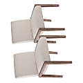 LumiSource Carmen Contemporary Dining Chairs, White Washed/Beige Fabric, Set Of 2 Chairs