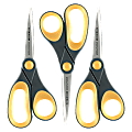 Acme United Titanium Nonstick Scissors, 8", Pointed, Gray/Yellow, Pack Of 3 1 thumbnail image