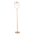 LumiSource Moon Floor Lamp, 65-1/4"H, White Shade/Gold Base