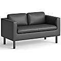 HON Parkwyn Loveseat - 29" Height x 53.5" Width x 26.8" Depth - Material: Polyurethane - Finish: Black - 1 Each 1 thumbnail image
