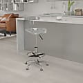 Flash Furniture Vibrant Chrome Drafting Stool with Tractor Seat, Silver/Chrome