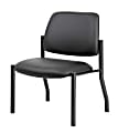 Boss Office Products Mid-Back Armless Guest Chair With Antimicrobial Vinyl, Black