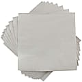 JAM PAPER Medium Lunch Napkins - 6 1/2 x 6 1/2 - Silver - 40/Pack  1 thumbnail image