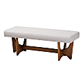 Baxton Studio 9834 Bench, 17-15/16"H x 48-13/16"W x 18-5/16"D, Beige/Walnut