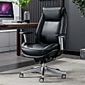 Serta® iComfort i6000 Ergonomic Bonded Leather High-Back Manager Chair, Black/Silver