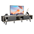 Bestier 70" Mid-Century Modern TV Stand For 75" TVs, 16”H x 70-1/8”W x 15-9/16”D, Retro Gray Oak Light 1 thumbnail image