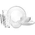 Gibson Home Clearview Diamond Glass Dinnerware Set, Clear