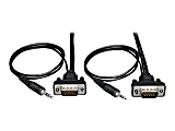 Eaton Tripp Lite Series Low-Profile High Resolution SVGA/VGA Monitor Cable with Audio and RGB Coaxial (HD15 M/M), 3 ft. (0.91 m) - VGA cable - HD-15 (VGA), mini-phone stereo 3.5 mm (M) to HD-15 (VGA), mini-phone stereo 3.5 mm (M) - 3 ft - molded - black