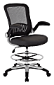 Office Star™ DC Series Faux Leather/Mesh Back Drafting Chair, Black/Silver 1 thumbnail image