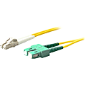 AddOn 15m ASC (Male) to LC (Male) Yellow OS1 Duplex Fiber OFNR (Riser-Rated) Patch Cable