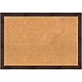 Amanti Art Non-Magnetic Cork Bulletin Board, 39" x 27", Natural, Wildwood Brown Narrow Wood Frame
