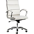Alera Neratoli Mid-Back Swivel/Tilt Chair, White Stain-Resistant Faux Leather, Chrome - White Seat Color - NR4206 1 thumbnail image