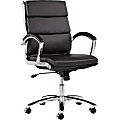 Alera Neratoli Mid-Back Chair - Black Seat Color - Leather Seat Material - Black Back Color - Leather Back Material - NR4219 1 thumbnail image