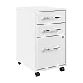 Bush Business Furniture Hustle 3-Drawer Mobile File Cabinet, White, Standard Delivery