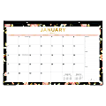2024 Day Designer Rosette Monthly Desk Pad Planning Calendar, 17" x 11", Black, January to December, 143933