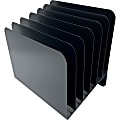 Huron Slanted Vertical Slots Desktop Organizer, 8 Compartment(s), Vertical, 10"H x 9.75"W x 11"D, Durable, Black, Steel 1 thumbnail image